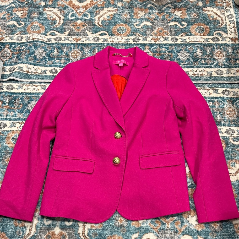 Talbots Vibrant Pink Blazer with Gold Buttons 4P size Limited Edition 2017